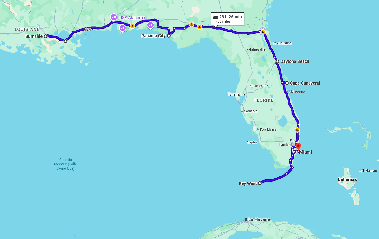 Carte du parcours Daytona