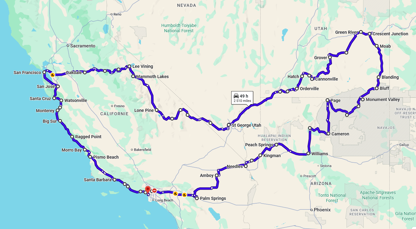 Carte du parcours Farwest